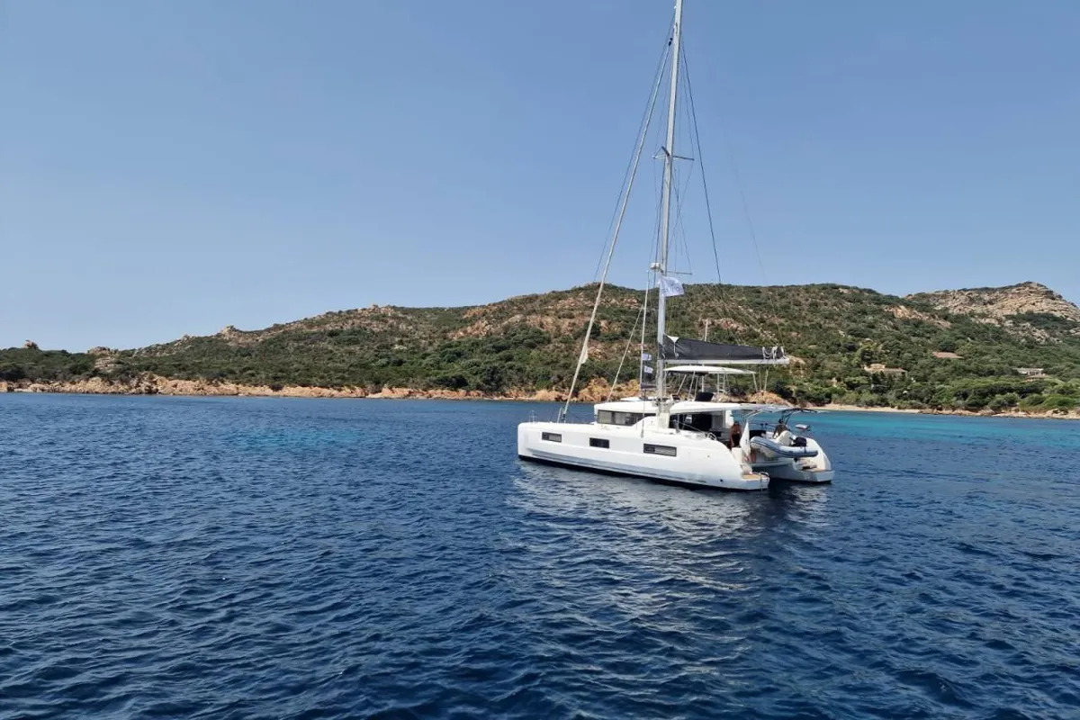 Canopee, a Lagoon 42 catamaran at Pianottoli-Caldarello, France