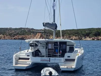 Canopee, a Lagoon 42 catamaran at Pianottoli-Caldarello, France