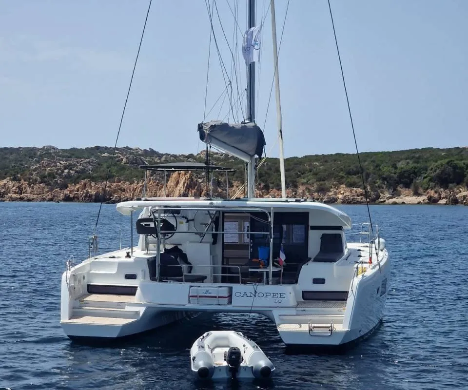 Canopee, a Lagoon 42 catamaran at Pianottoli-Caldarello, France