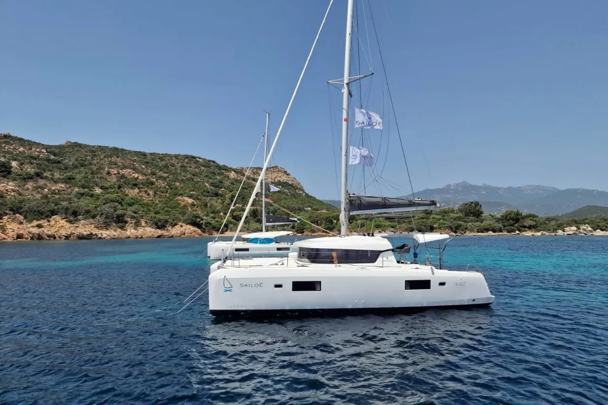 Canopee, a Lagoon 42 catamaran at Pianottoli-Caldarello, France