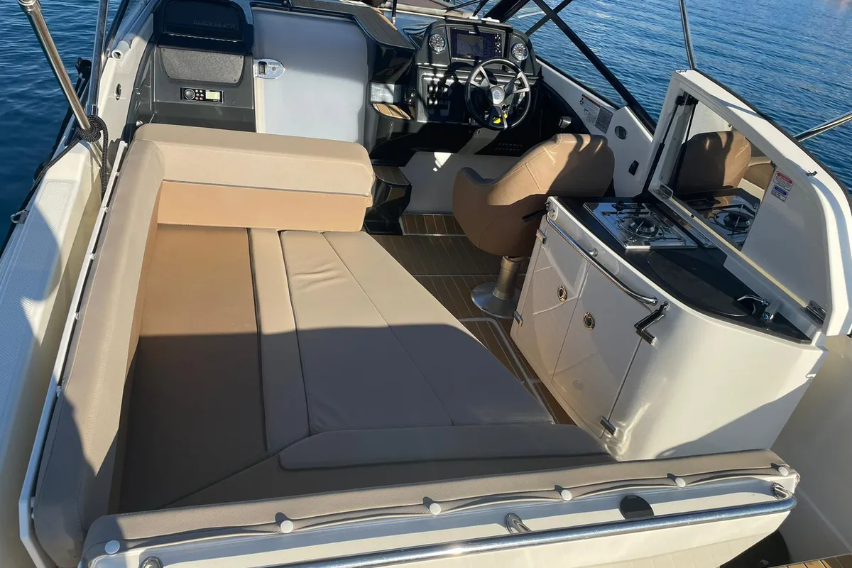 Deck of Quick, a Quicksilver Activ 755 CR motorboat at Tribunj, Croatia