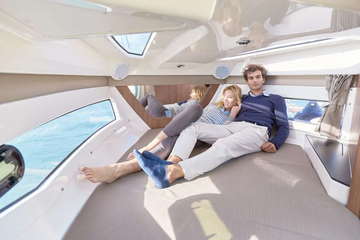 Cabin on Quick, a Quicksilver Activ 755 CR motorboat at Tribunj, Croatia