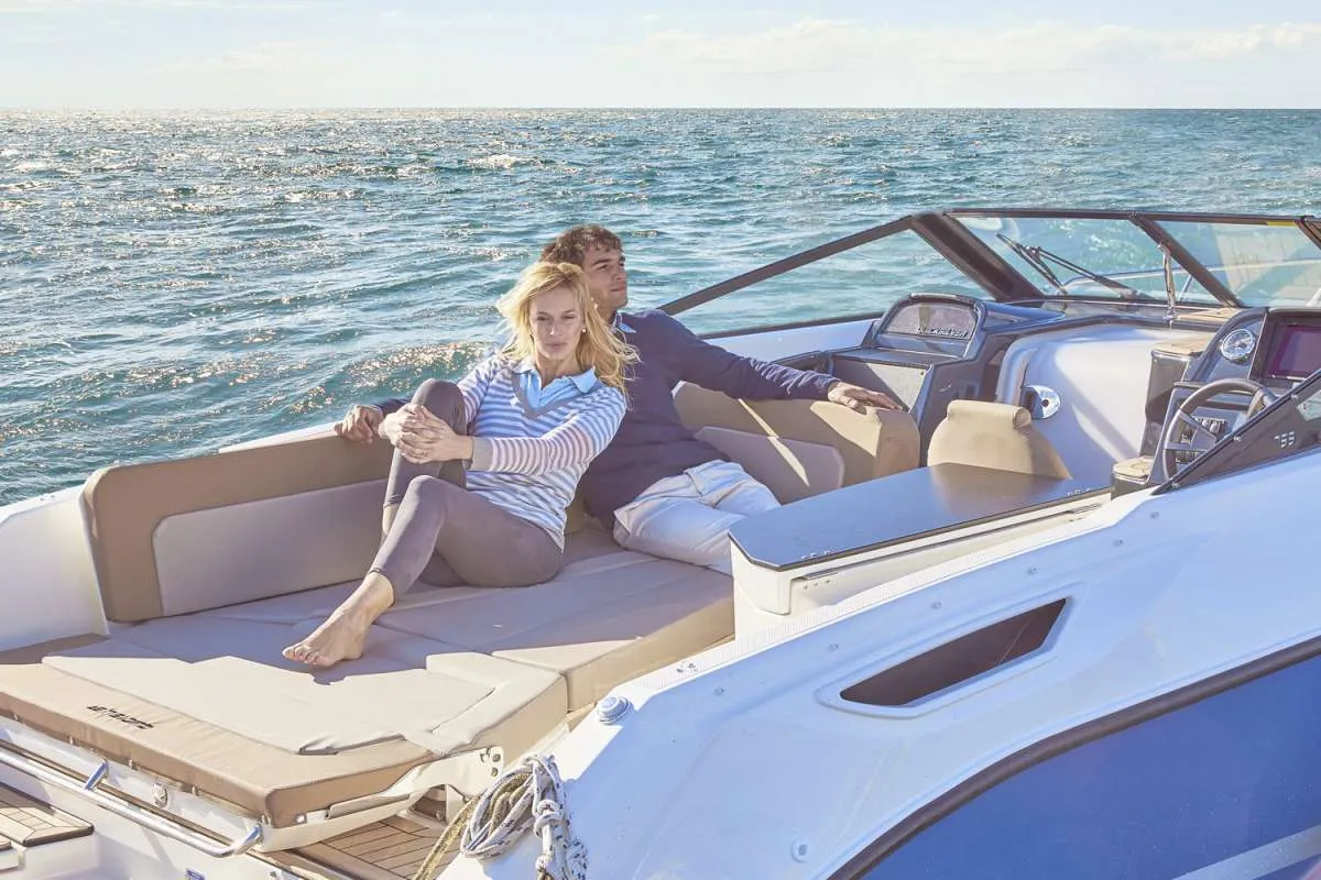 Deck of Quick, a Quicksilver Activ 755 CR motorboat at Tribunj, Croatia