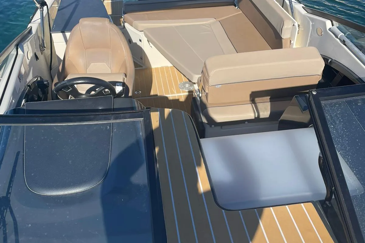 Deck of Quick, a Quicksilver Activ 755 CR motorboat at Tribunj, Croatia