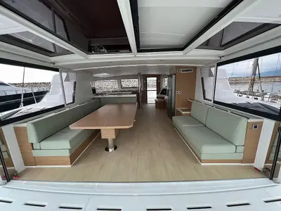 Salon of Italy, a Bali 5.4 catamaran at Capo d'Orlando, Italy