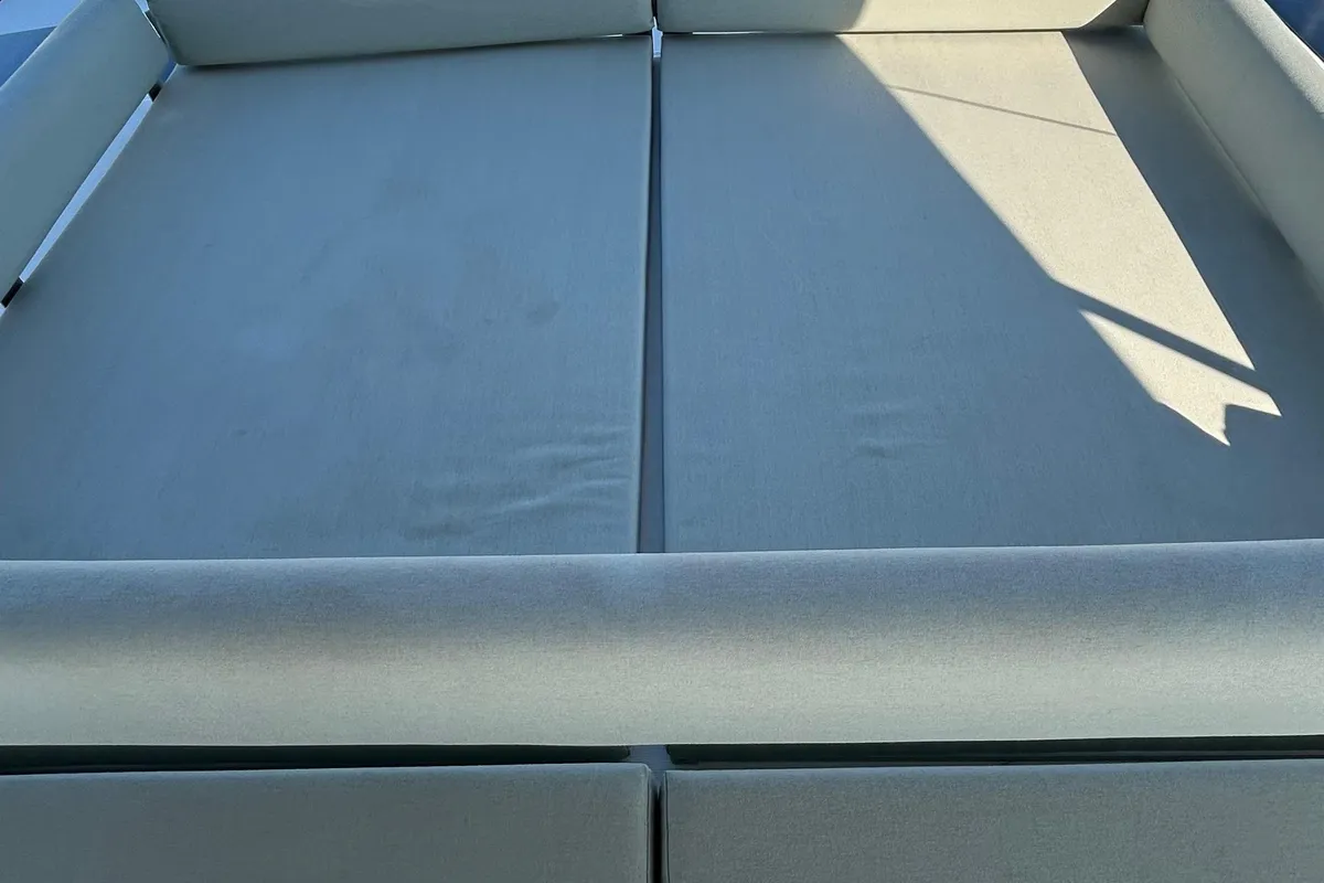 Deck of Italy, a Bali 5.4 catamaran at Capo d'Orlando, Italy