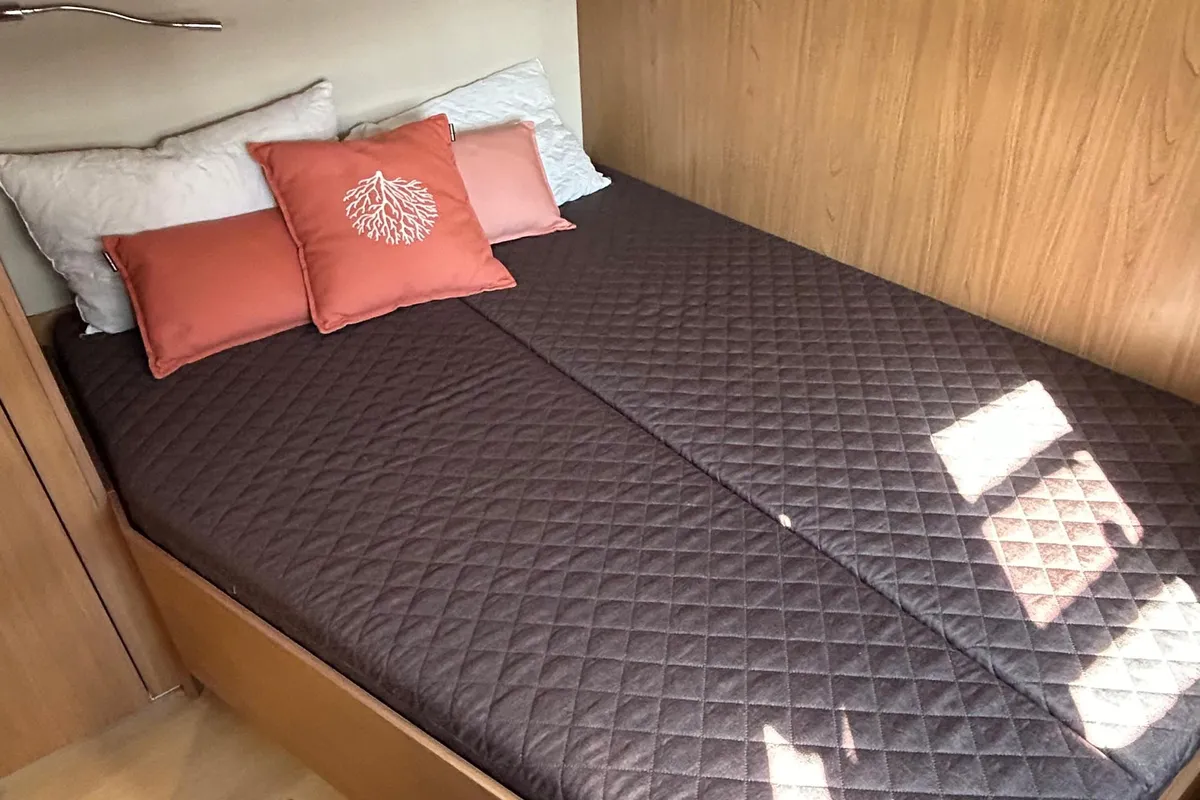 Cabin on Italy, a Bali 5.4 catamaran at Capo d'Orlando, Italy