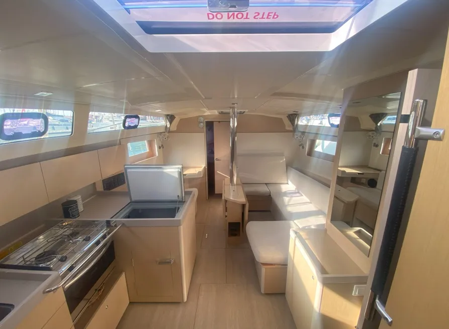 Salon of Ioanna, a Beneteau Oceanis 41.1 sailboat at Municipal Unit of Lefkada, Greece