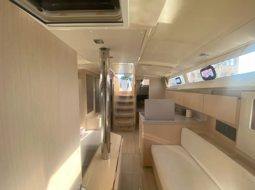 Salon of Ioanna, a Beneteau Oceanis 41.1 sailboat at Municipal Unit of Lefkada, Greece