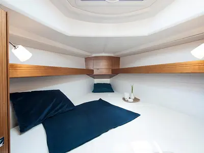 Cabin on Bella, a Bavaria Cruiser 33 sailboat at Lelystad, Netherlands