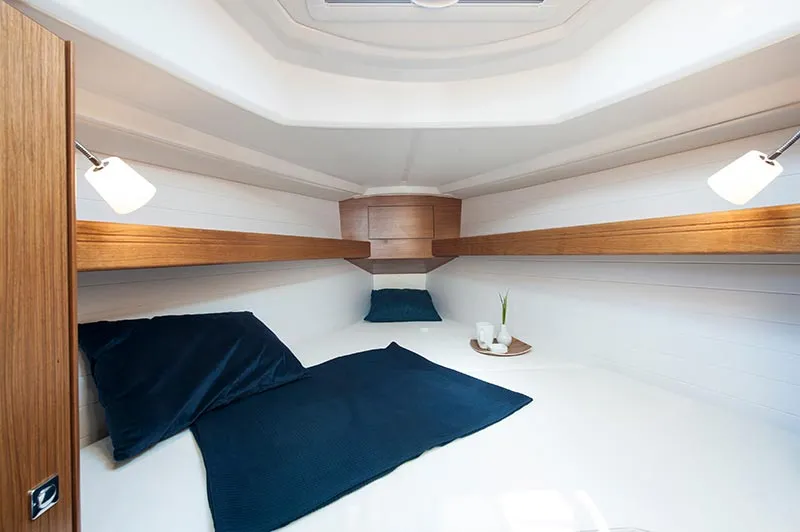 Cabin on Bella, a Bavaria Cruiser 33 sailboat at Lelystad, Netherlands