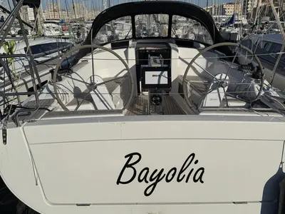 Cockpit of Bayolia, a Hanse 348 sailboat at Marseille, France