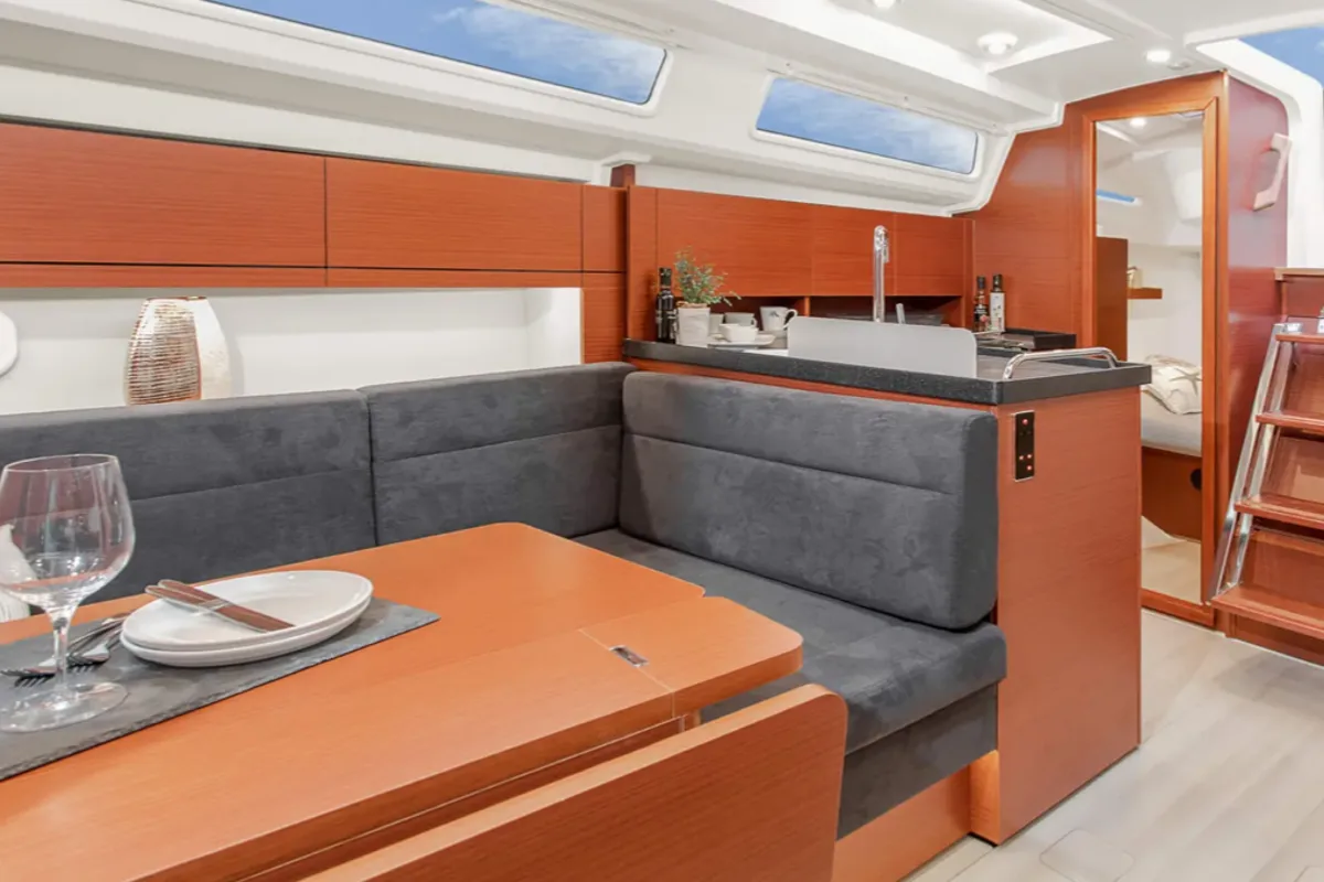 Salon of Bayolia, a Hanse 348 sailboat at Marseille, France