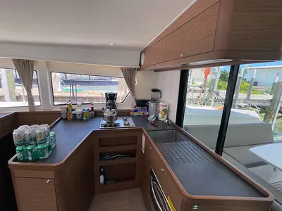 Galley of Hathor, a Lagoon 42 catamaran at Athens, Greece