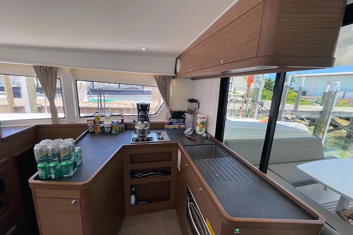 Galley of Hathor, a Lagoon 42 catamaran at Athens, Greece