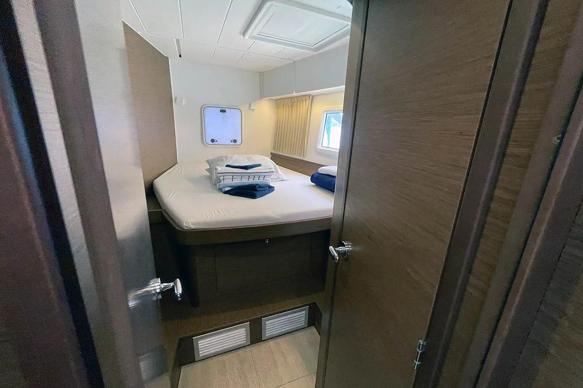 Cabin on Hathor, a Lagoon 42 catamaran at Athens, Greece