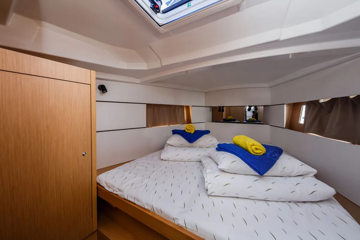 Cabin on Pleasure, a Beneteau Oceanis 38.1 sailboat at Split, Croatia