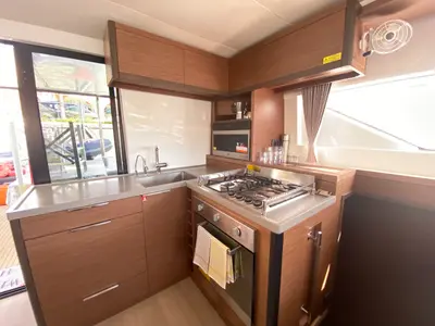 Galley of Coraline, a Lagoon 50 catamaran at Tonnarella, Italy
