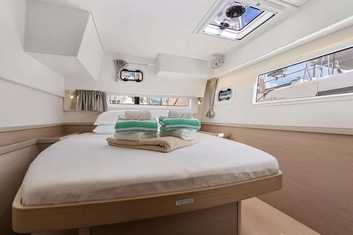 Cabin on Casbah III, a Lagoon 42 OW catamaran at Road Town, British Virgin Islands