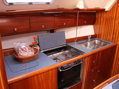 Galley of Sfakia, a Bavaria 41 sailboat at Hora Sfakion, Greece