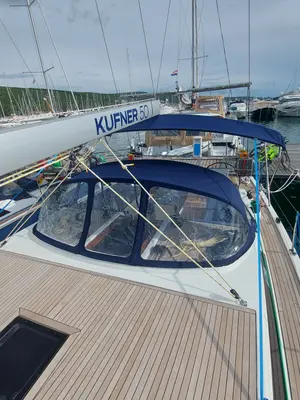 Deck of SarStef, a D&D Kufner 50 sailboat at Grad Trogir, Croatia