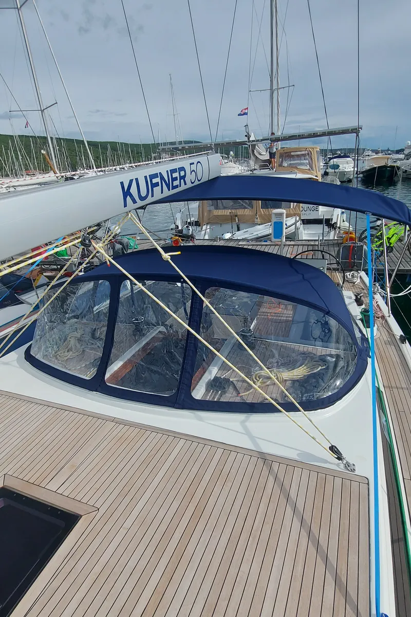 Deck of SarStef, a D&D Kufner 50 sailboat at Grad Trogir, Croatia