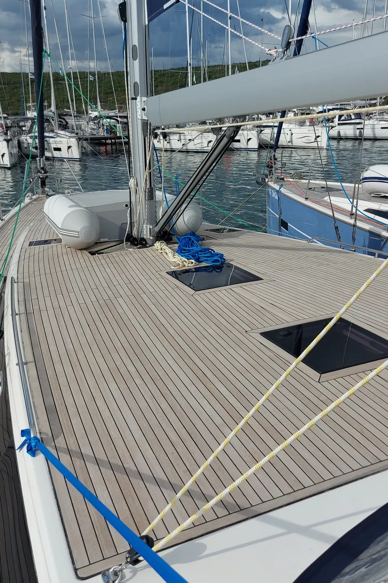 Deck of SarStef, a D&D Kufner 50 sailboat at Grad Trogir, Croatia