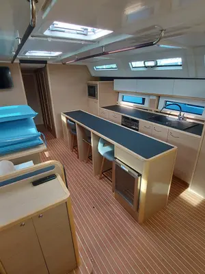 Galley of SarStef, a D&D Kufner 50 sailboat at Grad Trogir, Croatia
