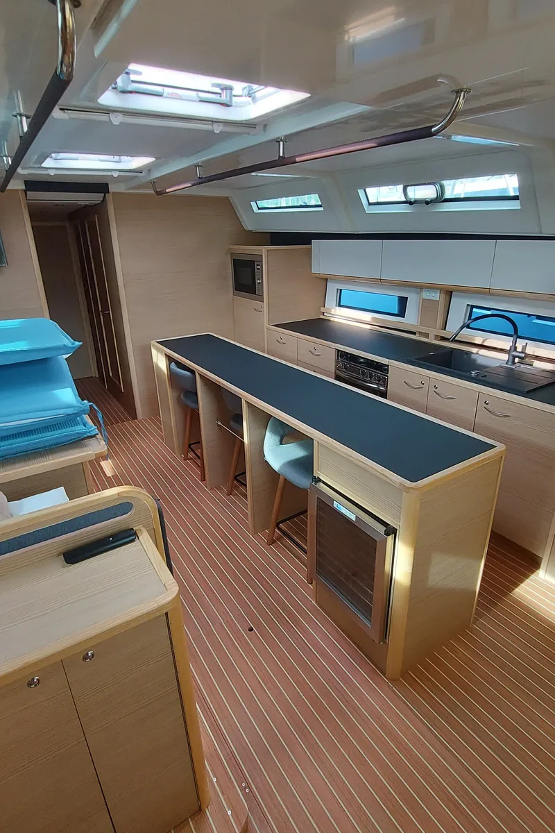 Galley of SarStef, a D&D Kufner 50 sailboat at Grad Trogir, Croatia