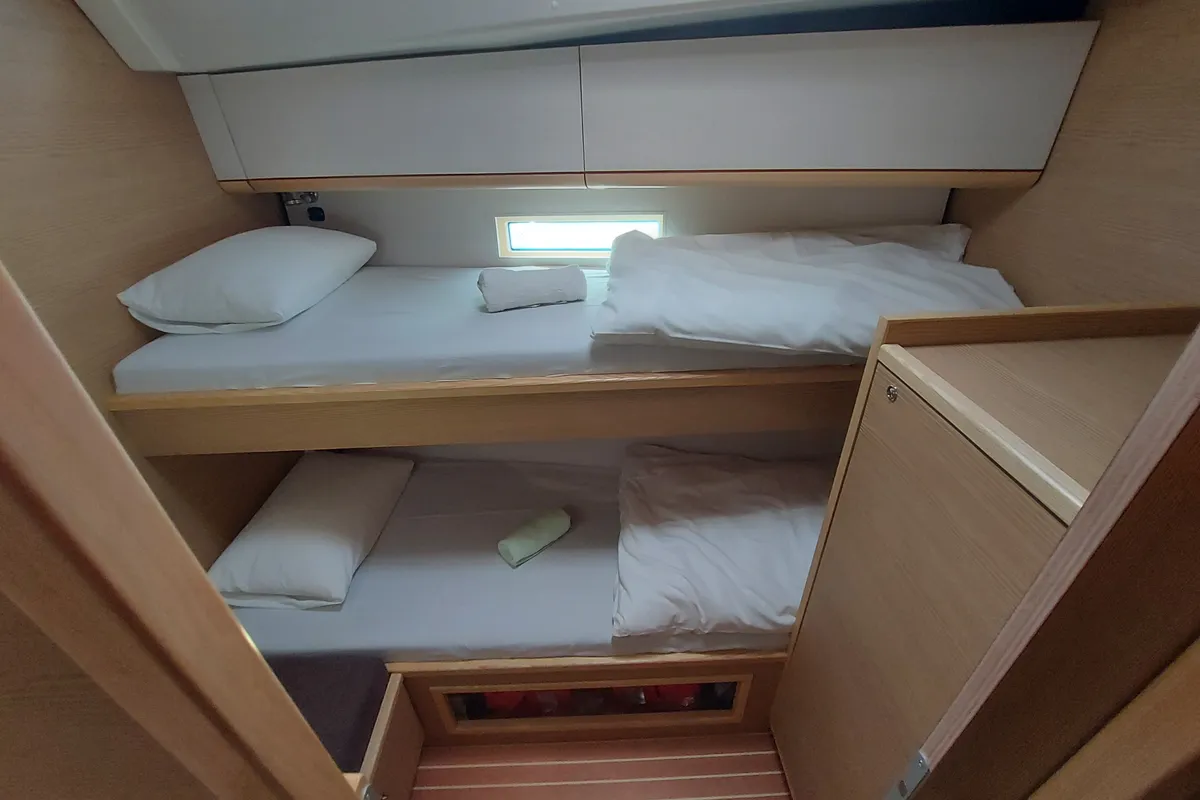 Cabin on SarStef, a D&D Kufner 50 sailboat at Grad Trogir, Croatia
