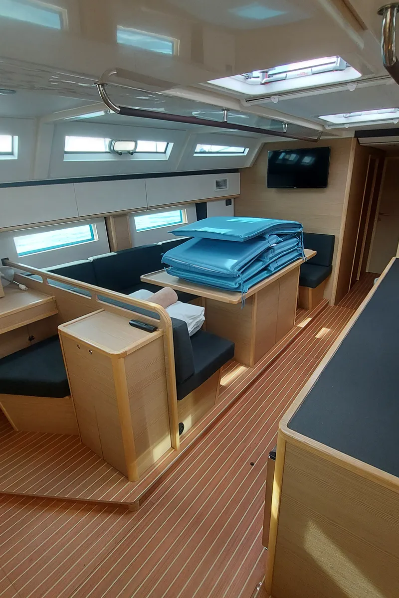 Salon of SarStef, a D&D Kufner 50 sailboat at Grad Trogir, Croatia