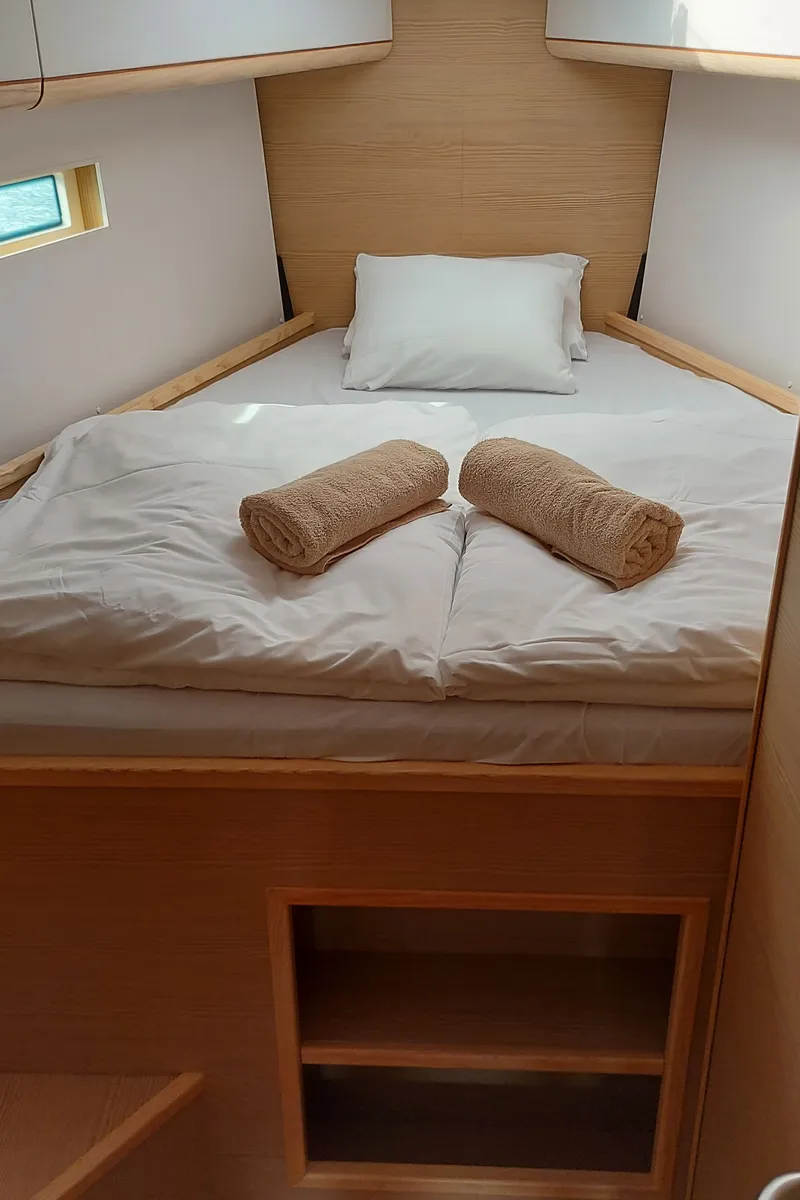 Cabin on SarStef, a D&D Kufner 50 sailboat at Grad Trogir, Croatia
