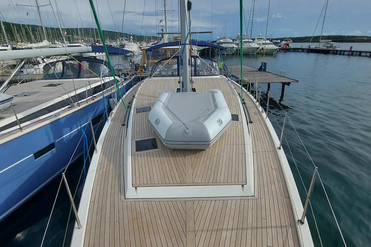 Deck of SarStef, a D&D Kufner 50 sailboat at Grad Trogir, Croatia
