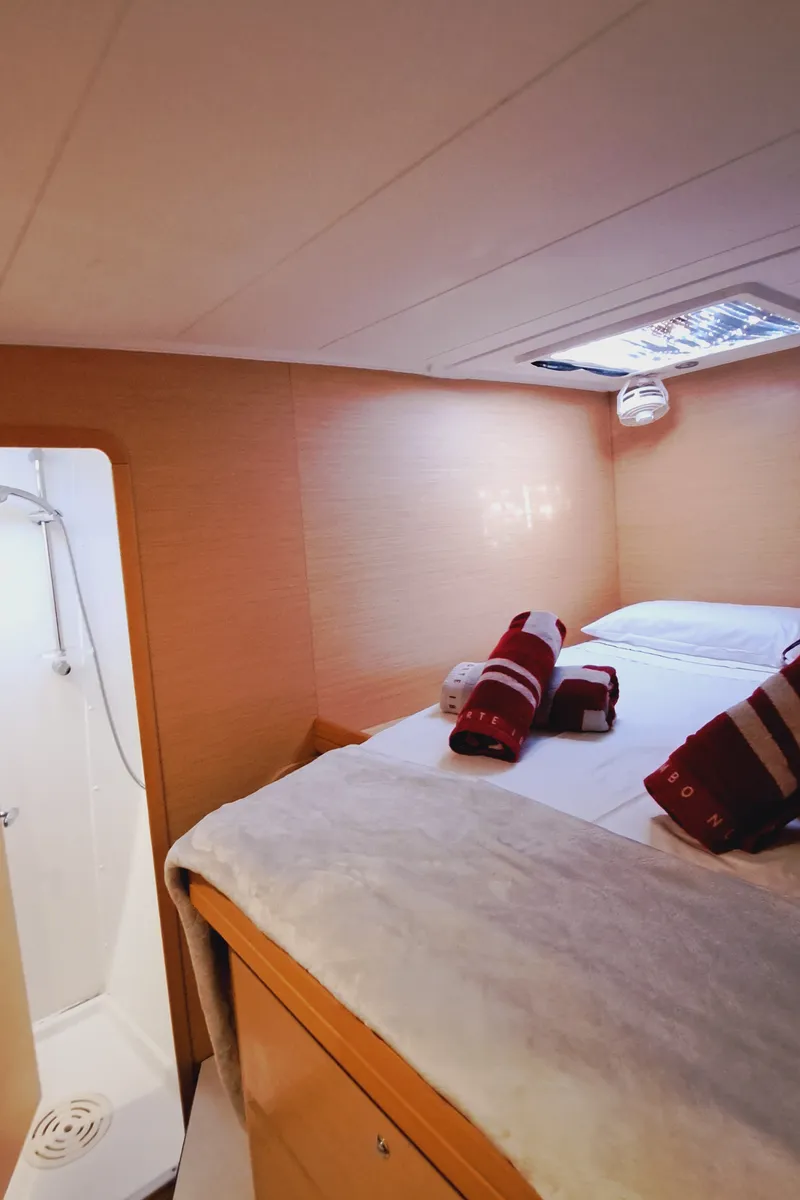 Cabin on THE MOB, a Lagoon 421 catamaran at Sant Antoni de Portmany, Spain
