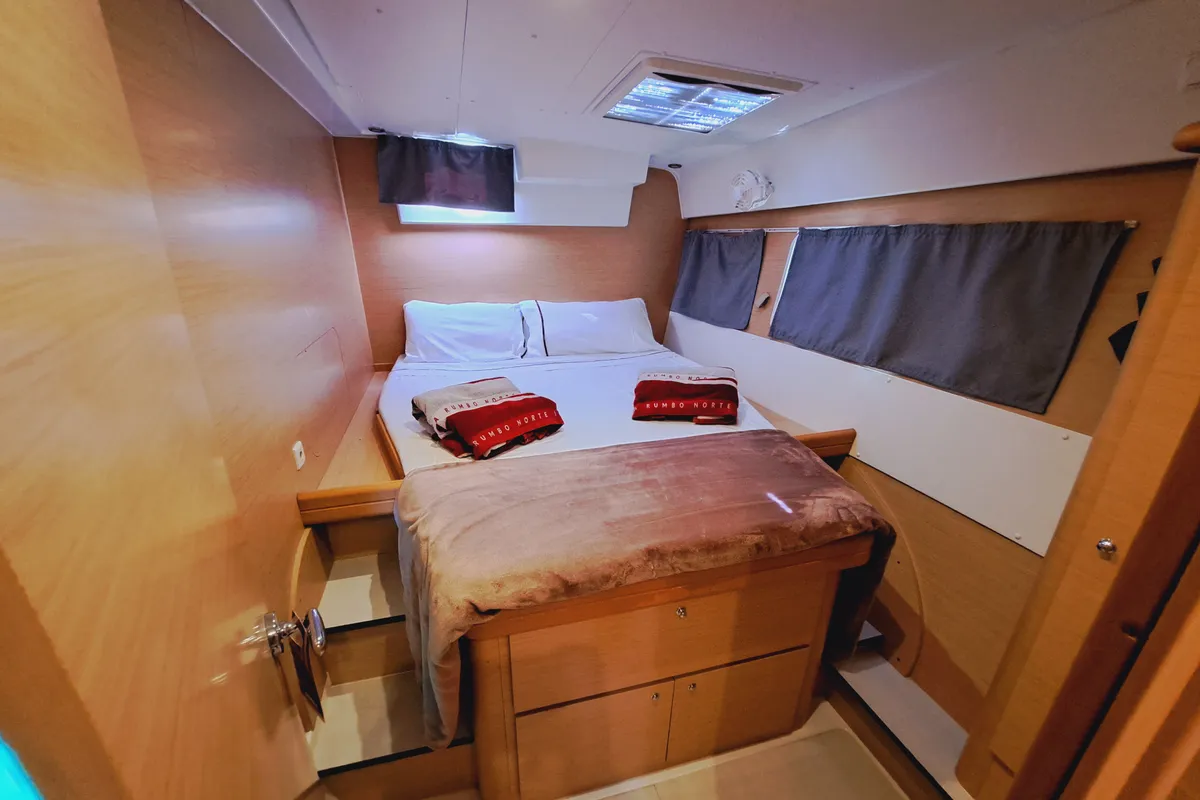 Cabin on THE MOB, a Lagoon 421 catamaran at Sant Antoni de Portmany, Spain