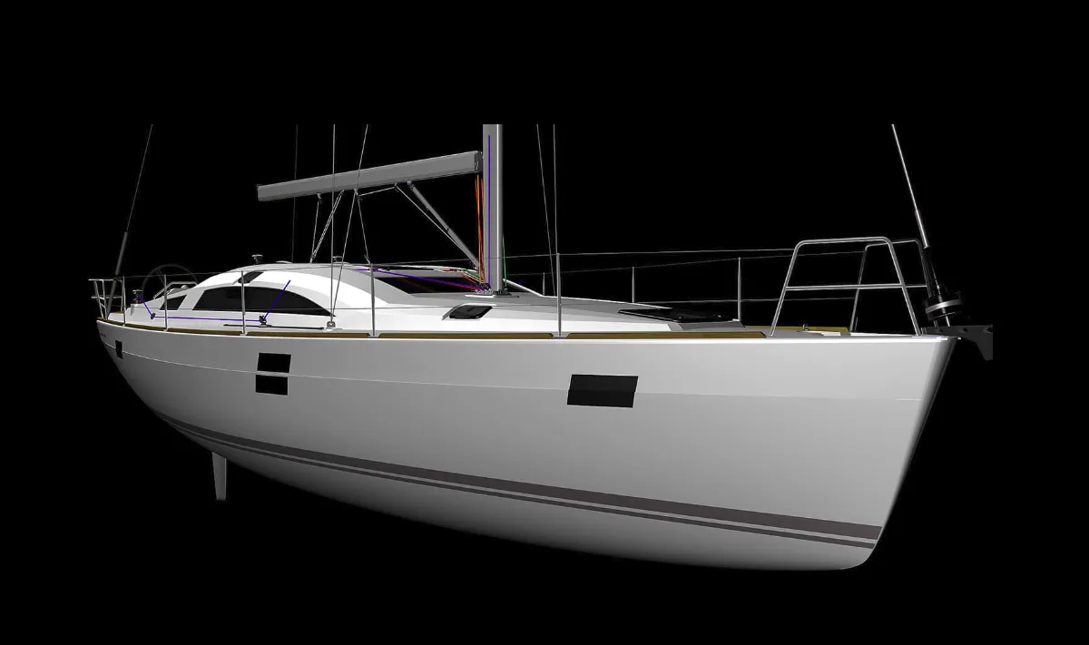 Exterior view of Zeba, a Elan Impression 45.1 sailboat at Grad Šibenik, Croatia