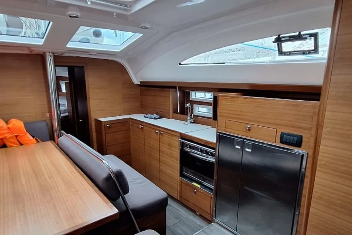 Galley of Zeba, a Elan Impression 45.1 sailboat at Grad Šibenik, Croatia