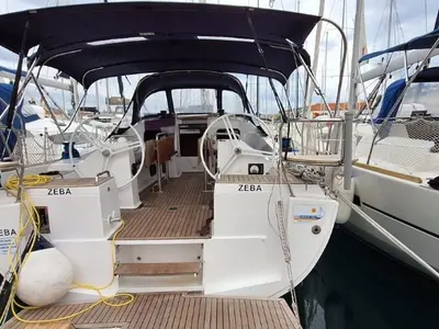 Cockpit of Zeba, a Elan Impression 45.1 sailboat at Grad Šibenik, Croatia
