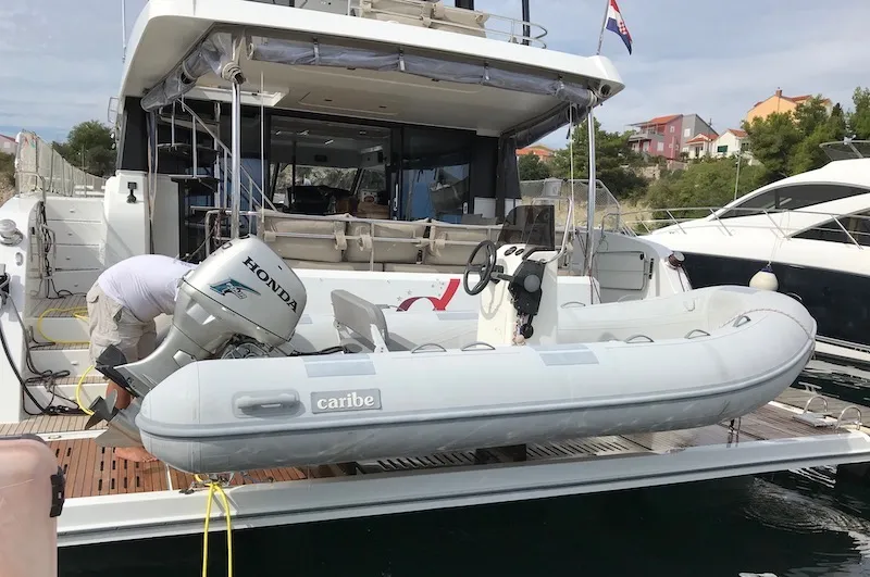Alpha Centauri, a Fountaine Pajot MY44 catamaran at Grad Šibenik, Croatia