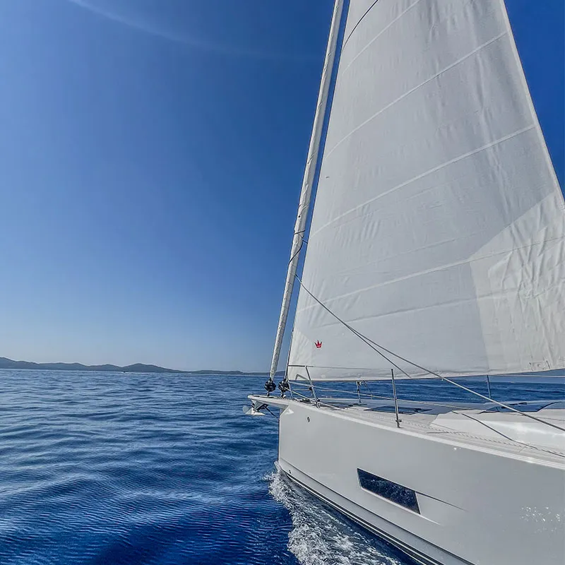 Deck of Astan, a Hanse 460 sailboat at Plan-d'Aups-Sainte-Baume, France