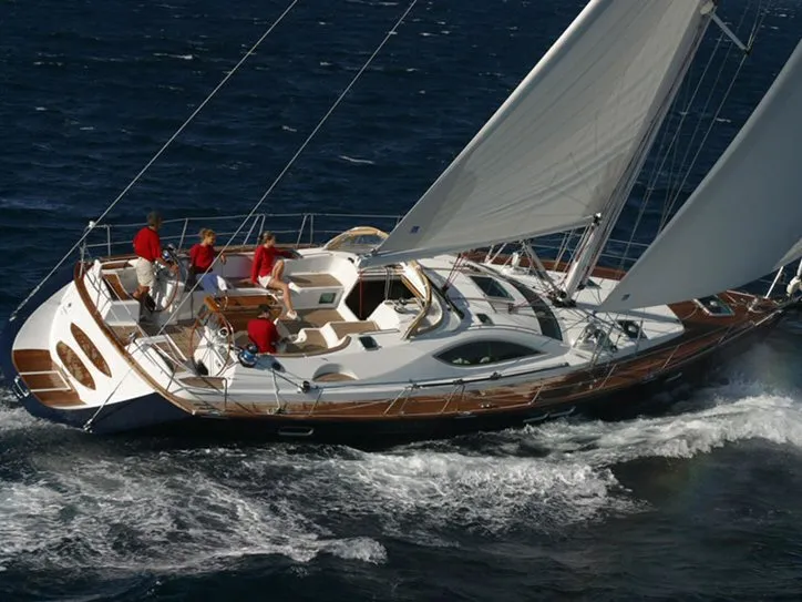 Exterior view of Windward Spirit, a Jeanneau Sun Odyssey 54DS sailboat at Ribishi, Saint Vincent and the Grenadines