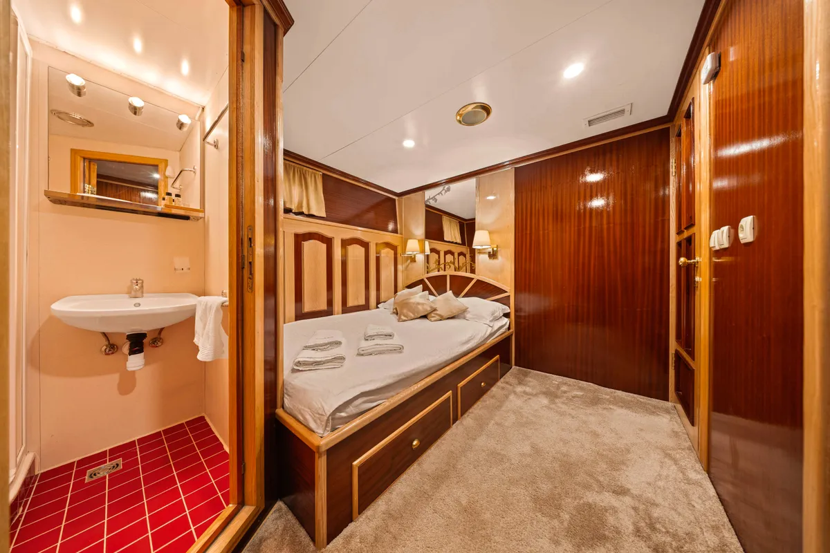 Cabin on Korab, a Motoryacht motor yacht at Split, Croatia