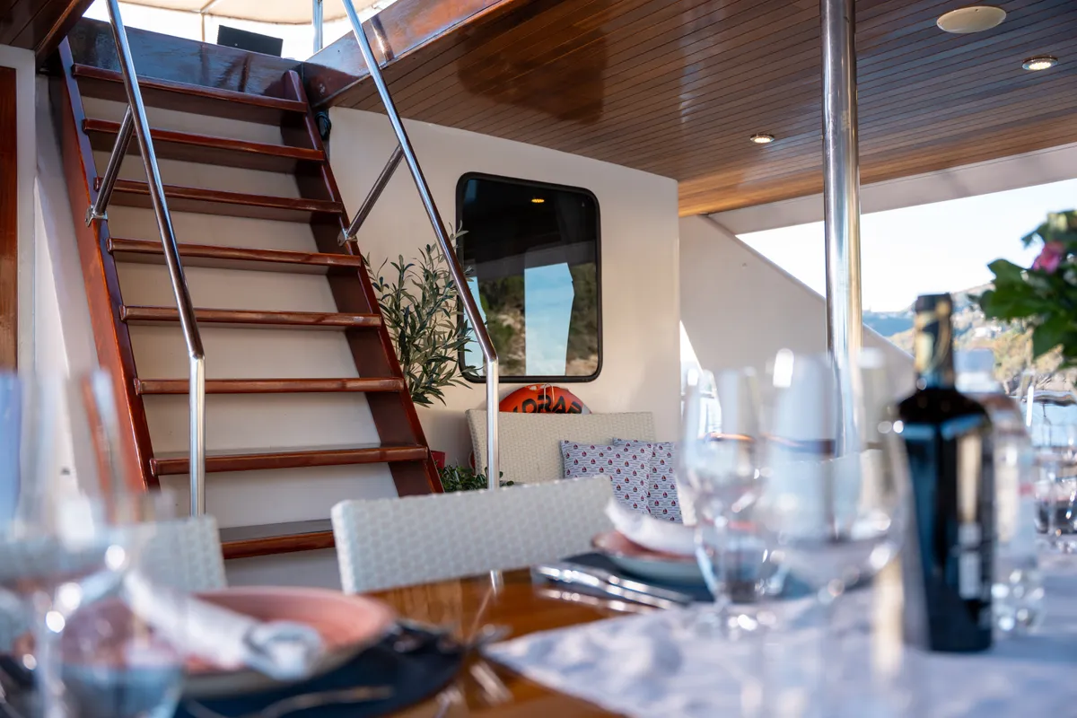 Deck of Korab, a Motoryacht motor yacht at Split, Croatia