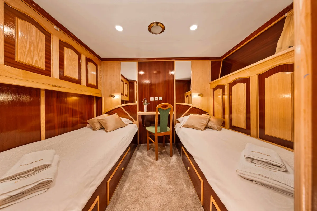 Cabin on Korab, a Motoryacht motor yacht at Split, Croatia