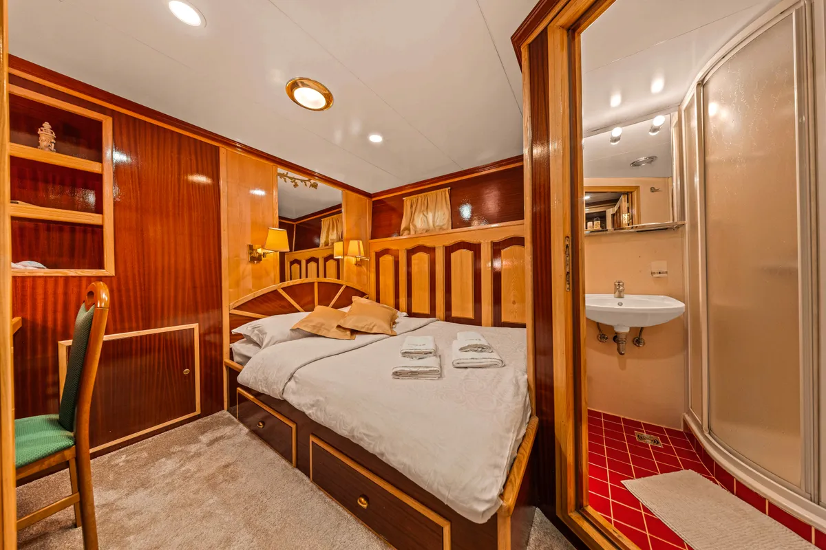 Cabin on Korab, a Motoryacht motor yacht at Split, Croatia