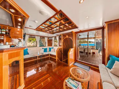 Salon of Korab, a Motoryacht motor yacht at Split, Croatia