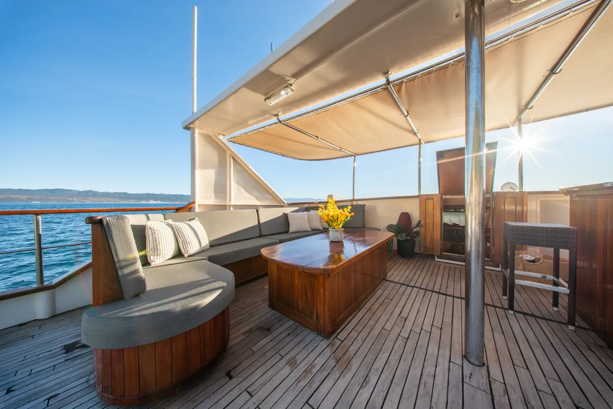 Deck of Korab, a Motoryacht motor yacht at Split, Croatia