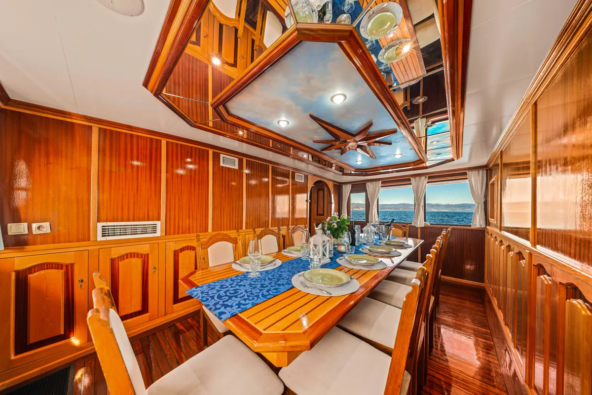 Salon of Korab, a Motoryacht motor yacht at Split, Croatia
