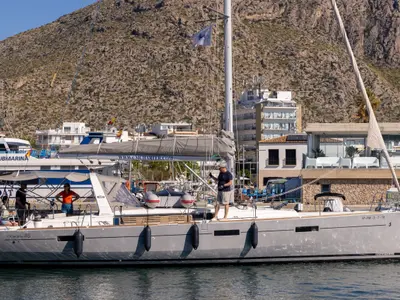 AVALON, a Beneteau Oceanis 45 sailboat at Port de Pollença, Spain