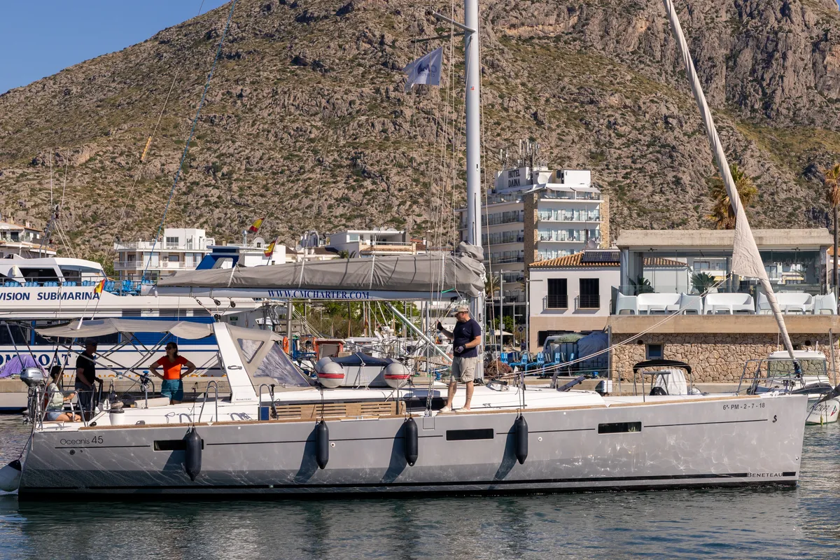 AVALON, a Beneteau Oceanis 45 sailboat at Port de Pollença, Spain